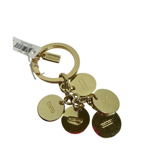 Coach Letters Gold Pave Crystal Keychain Bag Charm Ring FOB F69939 NEW - Picture 5 of 5